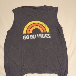 Gray Good Vibes Muscle Tee